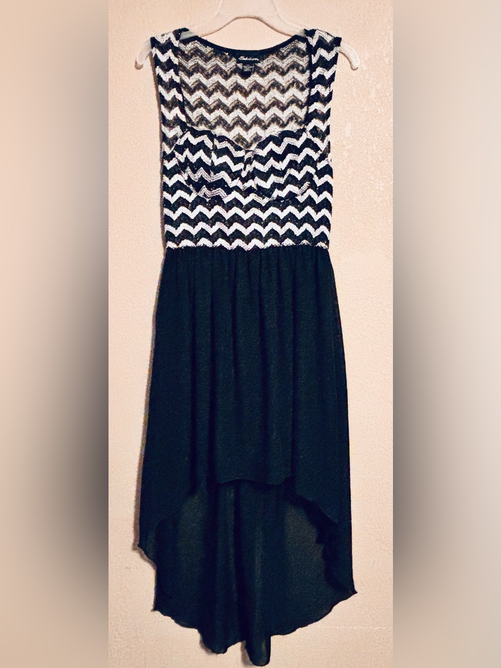 Seductions Chevron High Low Dress